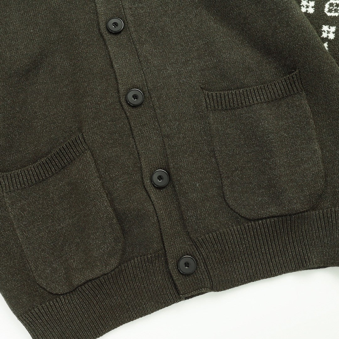 「#1588」SS23 new autumn product LOUIS VUITTON Monogram jacquard V-neck single-breasted long-sleeved knitted