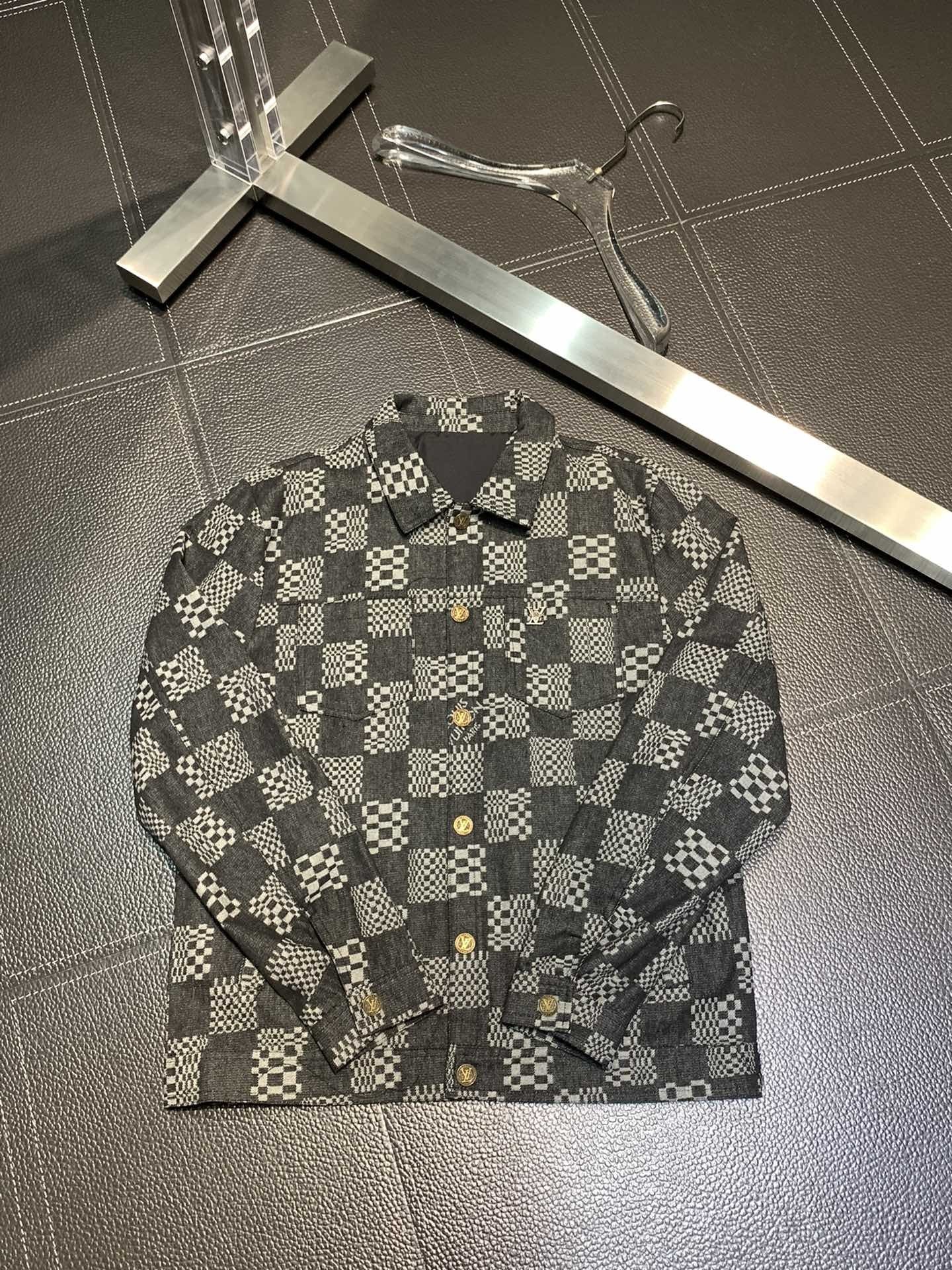 「#1738」Louis Vuitton lapel denim jacke)