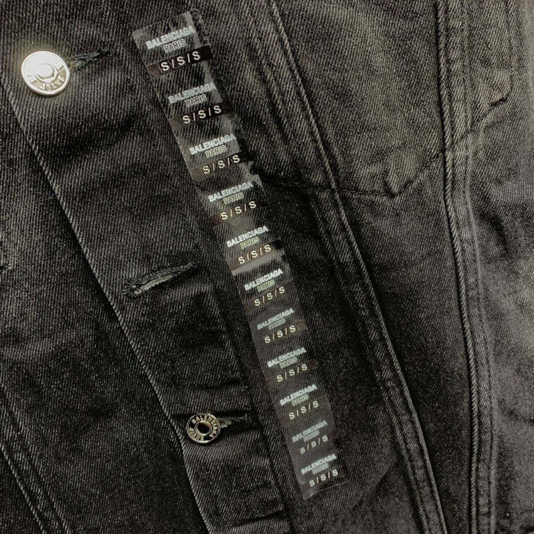 「#2150」Balenciaga offset printed denim jacket