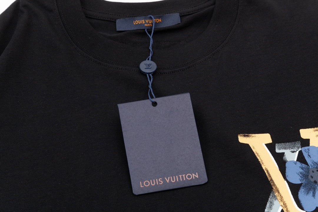 「#3179」Louis Vuitton Flowers printed with colored lettering t-shirt