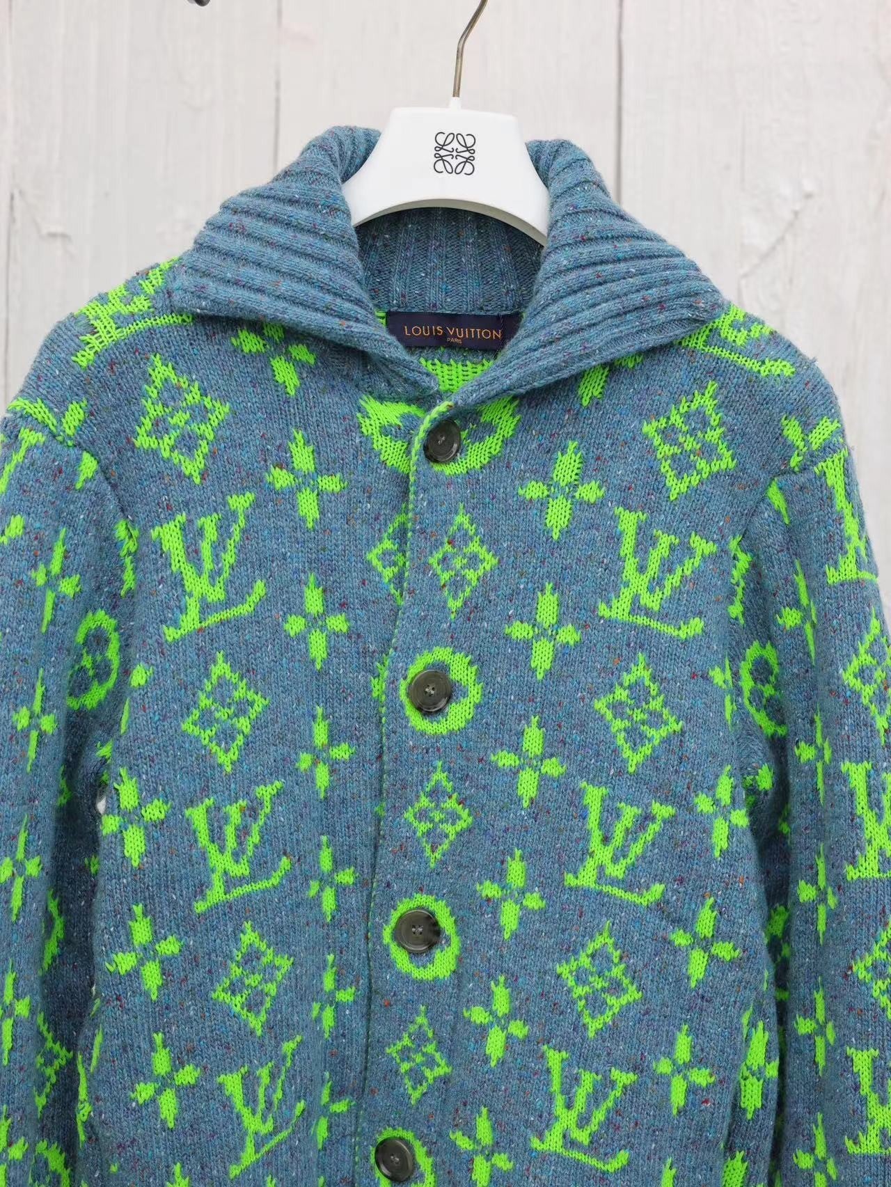 「#3429」Louis Vuitton 24 new colorful yarn full print hooded cardigan