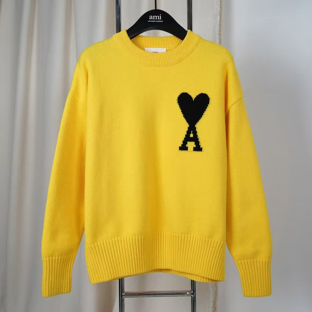 「#3730」Ami autumn and winter new alpaca wool round neck sweater