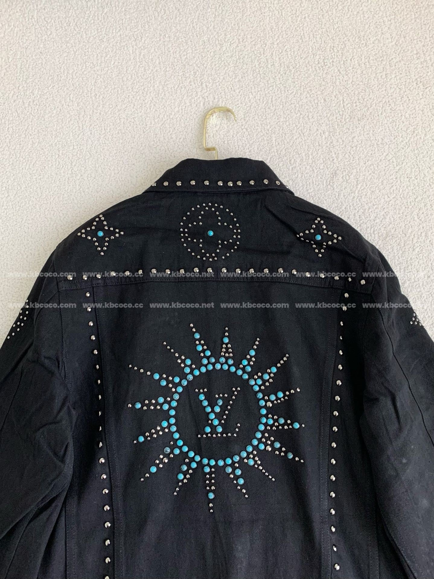 「#3763」LV turquoise rivet denim jacket