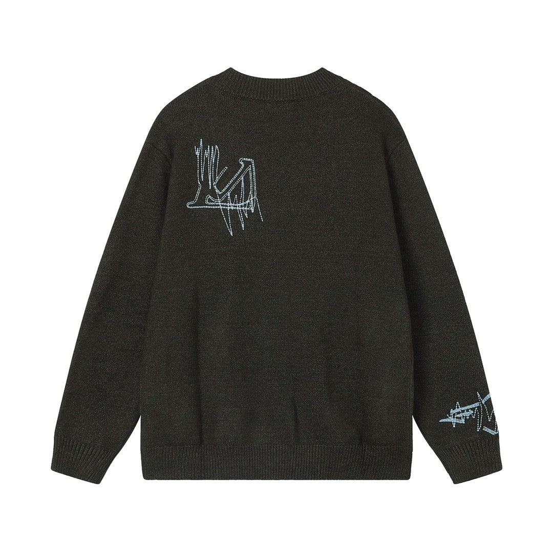 「#1587」SS23 new autumn Louis Vuitton solid color embroidered long-sleeved knitted cardigan