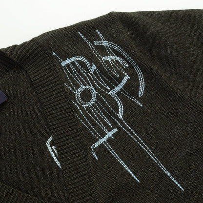 「#1587」SS23 new autumn Louis Vuitton solid color embroidered long-sleeved knitted cardigan