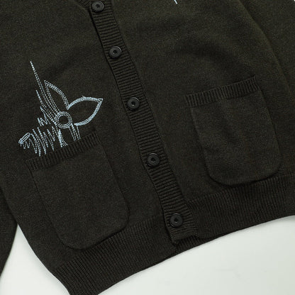 「#1587」SS23 new autumn Louis Vuitton solid color embroidered long-sleeved knitted cardigan