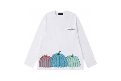 「#1596」LV pumpkin print round neck long sleeve T-shirt 6602 new style