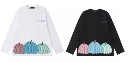 「#1596」LV pumpkin print round neck long sleeve T-shirt 6602 new style