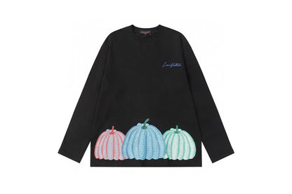 「#1596」LV pumpkin print round neck long sleeve T-shirt 6602 new style