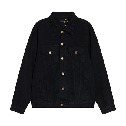 「#1599」Louis Vuitton "LV Back Duck Flying" printed denim jacket