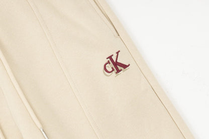 「#1605」Calvin Klein embroidered logo two piece cream sweatpants