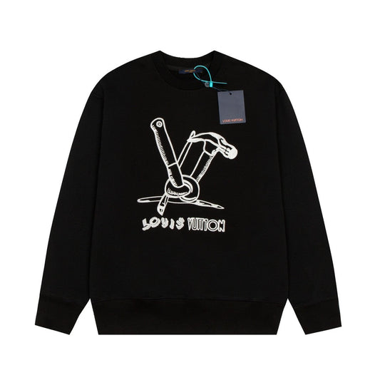 「#1614」Louis Vuitton 23ss hammer pattern embroidered round neck sweatshirt