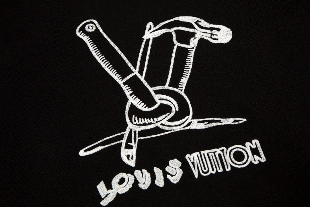 「#1614」Louis Vuitton 23ss hammer pattern embroidered round neck sweatshirt