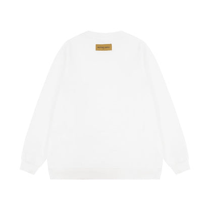 「#1624」Louis Vuitton Flame Graffiti Letters Couple Sweatshirt