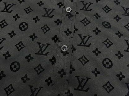 「#1625」Louis Vuitton jacquard all over print flocked shirt GS1021