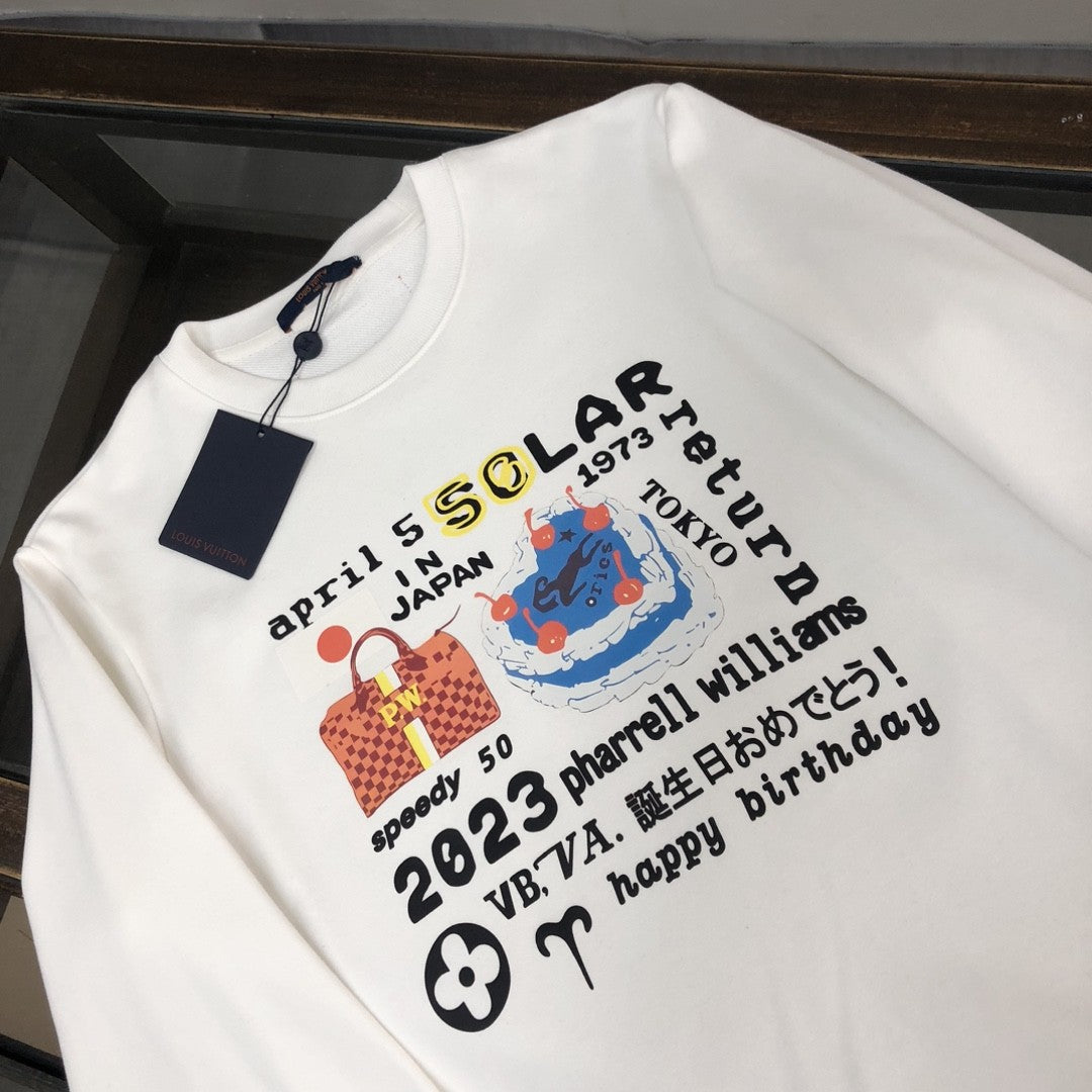 「#1664」Louis Vuitton 2023 new autumn and winter couples style round neck sweatshirt