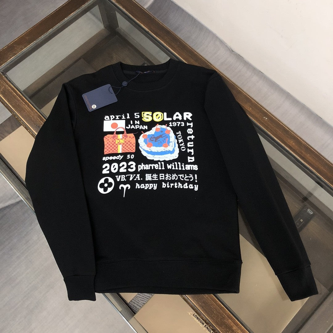 「#1664」Louis Vuitton 2023 new autumn and winter couples style round neck sweatshirt