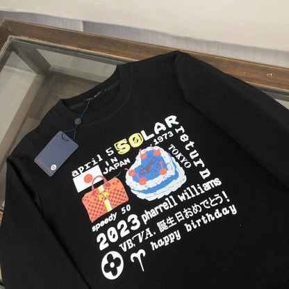 「#1664」Louis Vuitton 2023 new autumn and winter couples style round neck sweatshirt
