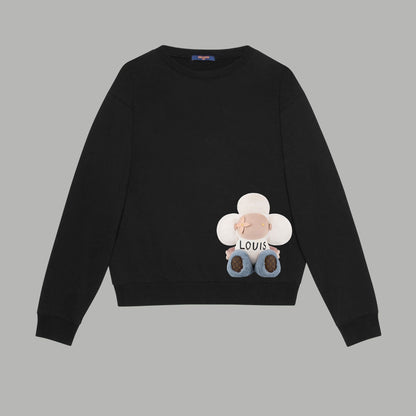 「#1669」Louis Vuitton "LV Hem Figure" Printed Terry Long Sleeve Hoodie