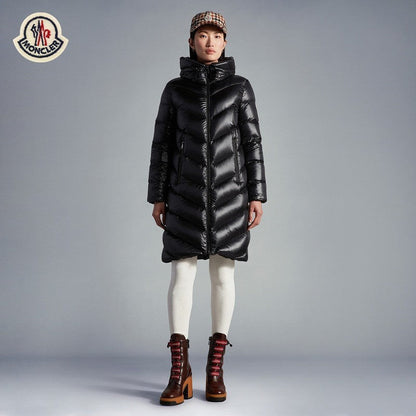 「#1689」Moncler long wide down jacket for women-black