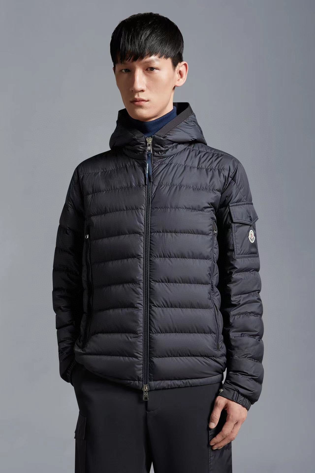 「#1695」Moncler Short  men's down jacket-black
