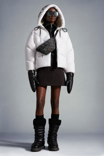 「#1720」Moncler Women's hooded lettered down jacket