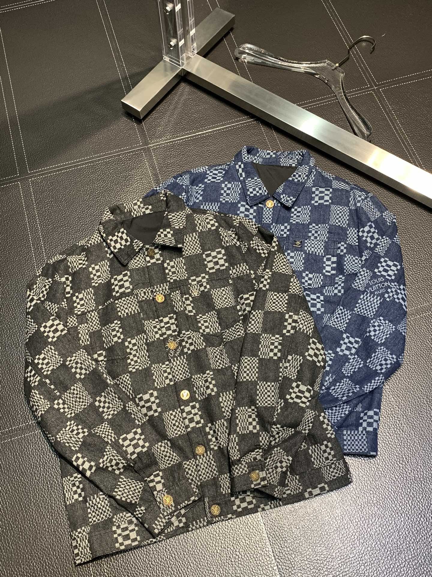 「#1738」Louis Vuitton lapel denim jacke)
