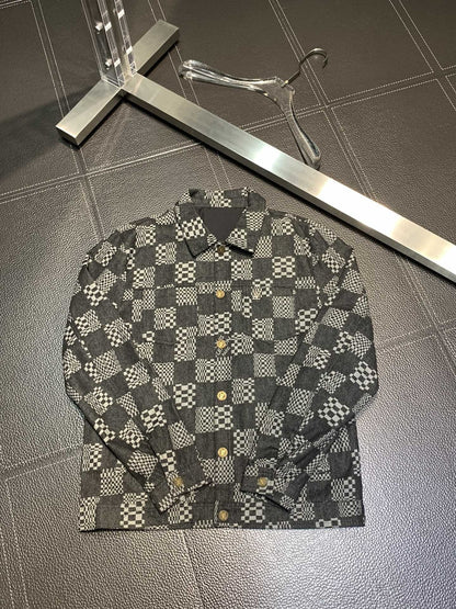 「#1738」Louis Vuitton lapel denim jacke)