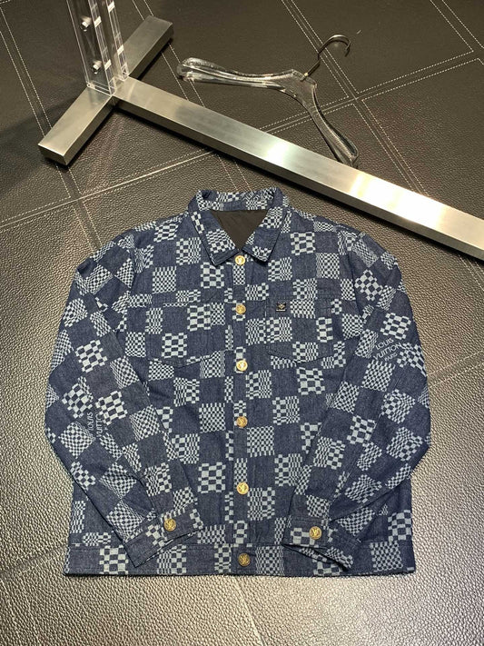 「#1738」Louis Vuitton lapel denim jacke)