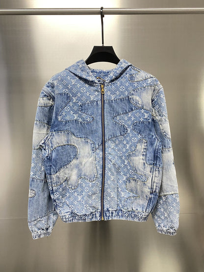「#1804」Louis Vuitton casual hoodie denim jacket