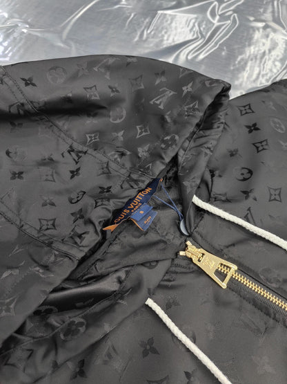 「#1813」Louis Vuitton Jacquard presbyopic fabric belted women's hoodie jacket