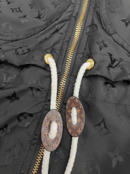「#1813」Louis Vuitton Jacquard presbyopic fabric belted women's hoodie jacket