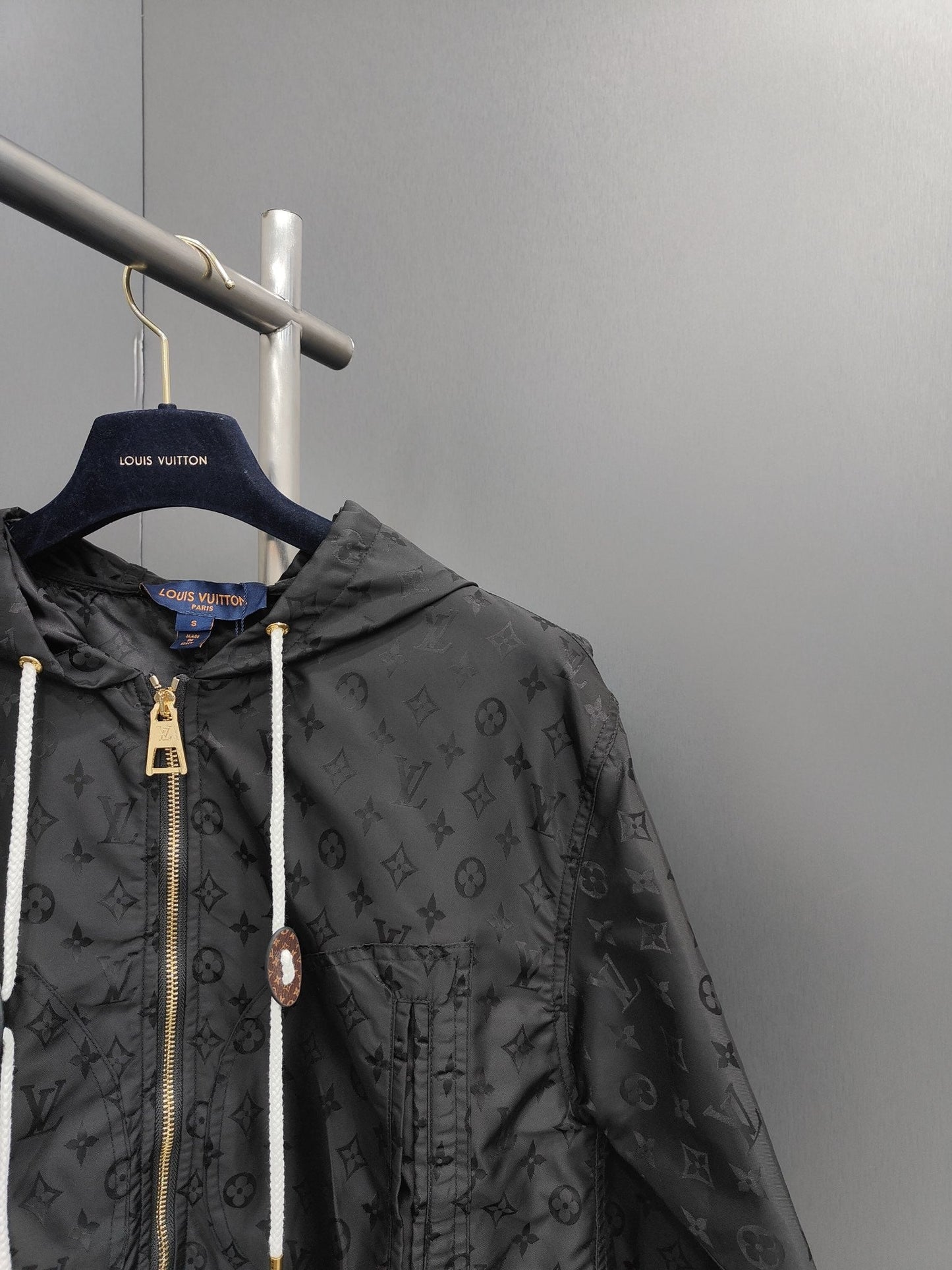 「#1813」Louis Vuitton Jacquard presbyopic fabric belted women's hoodie jacket