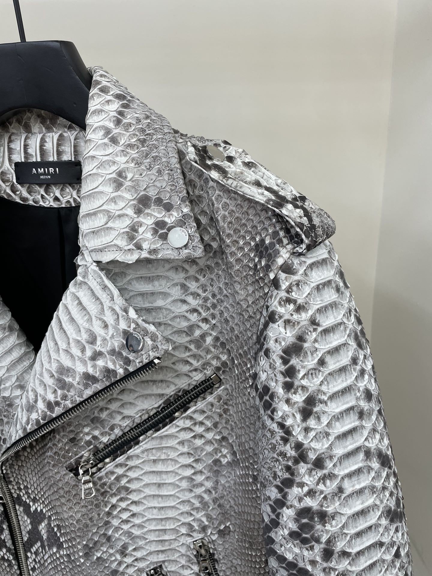 「#1857」Amiri Real python leather jacket