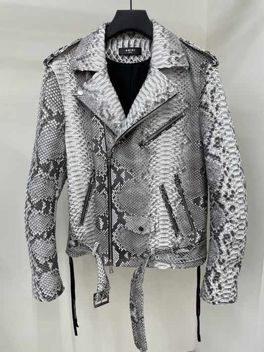 「#1857」Amiri Real python leather jacket