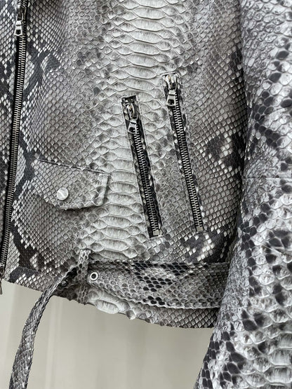 「#1857」Amiri Real python leather jacket