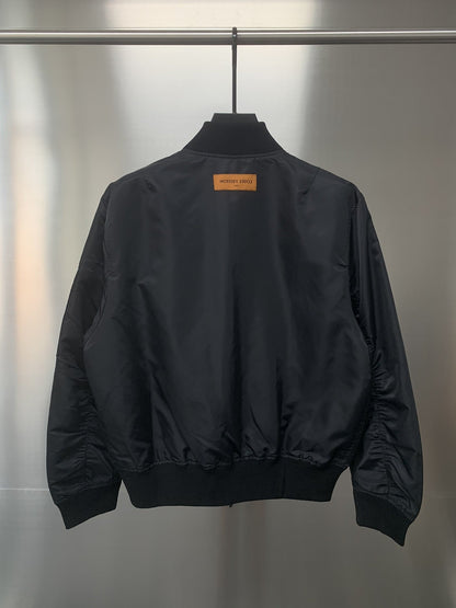 「#1874」Louis Vuitton graffiti jacquard knit zipped jacket