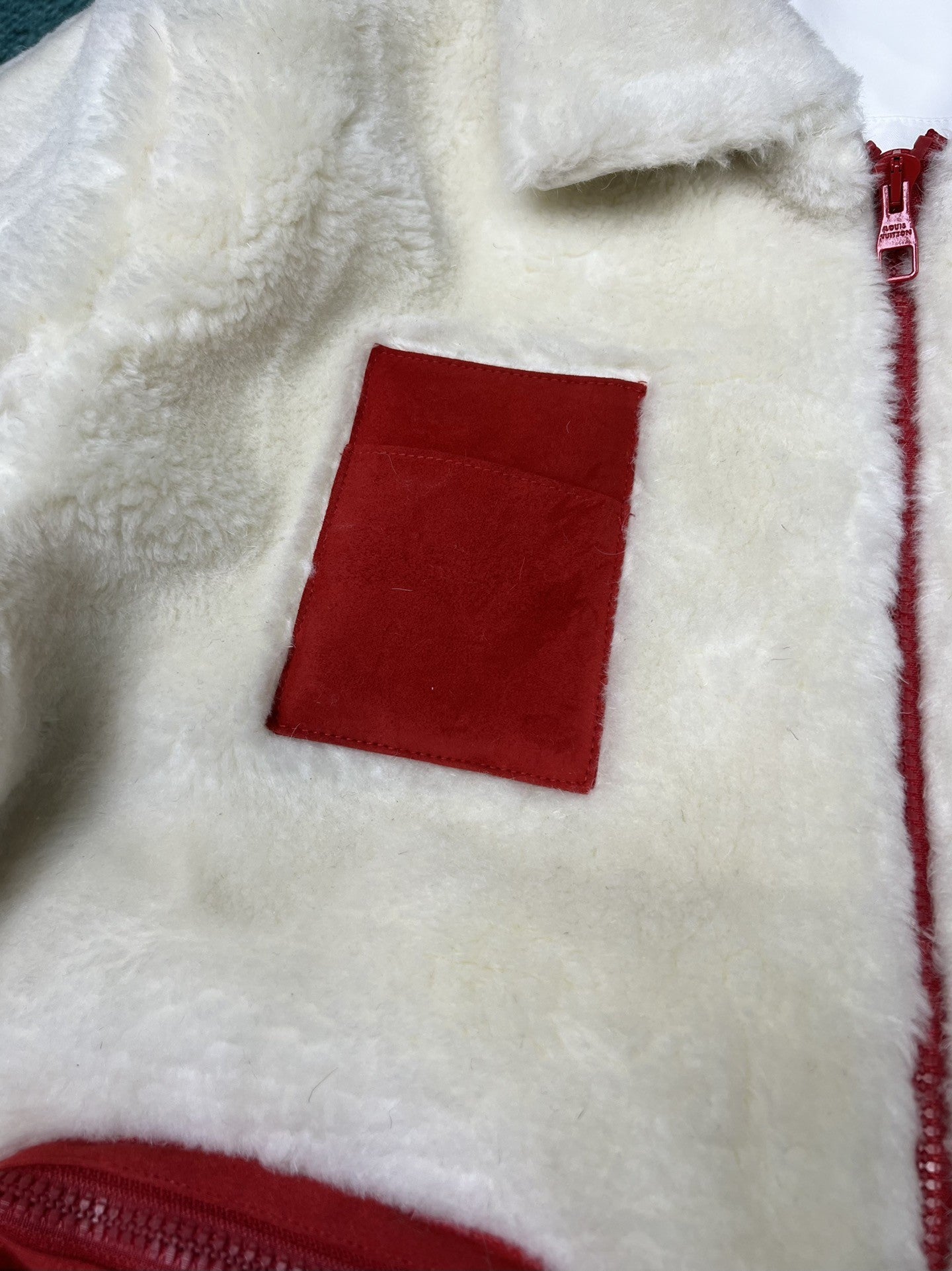 「#1880」Louis Vuitton Multi-pocket plush leather jacket