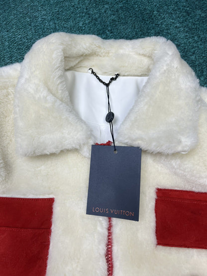 「#1880」Louis Vuitton Multi-pocket plush leather jacket