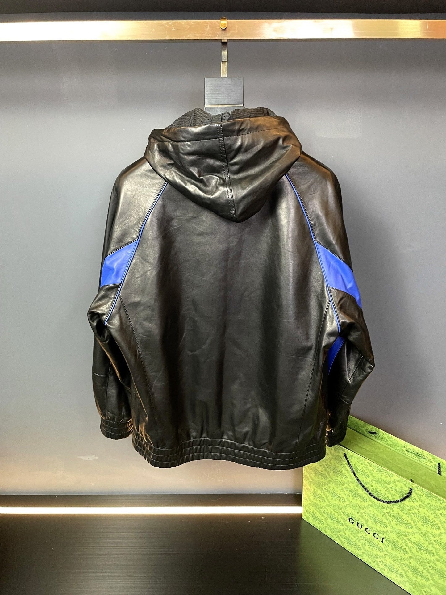 「#1908」Balenciaga 2023 Hooded Leather Jacket