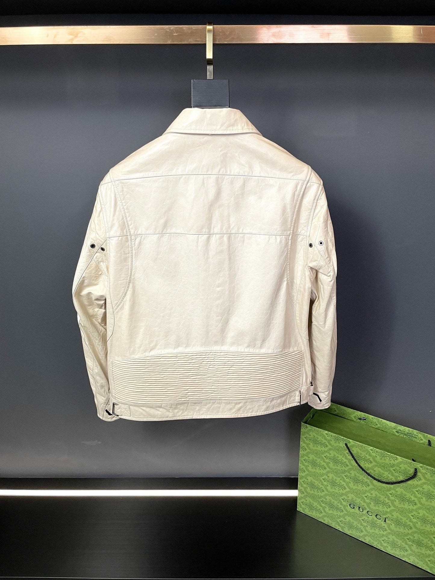 「#1909」Balenciaga Paris catwalk style biker leather jacket