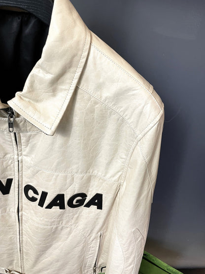 「#1909」Balenciaga Paris catwalk style biker leather jacket