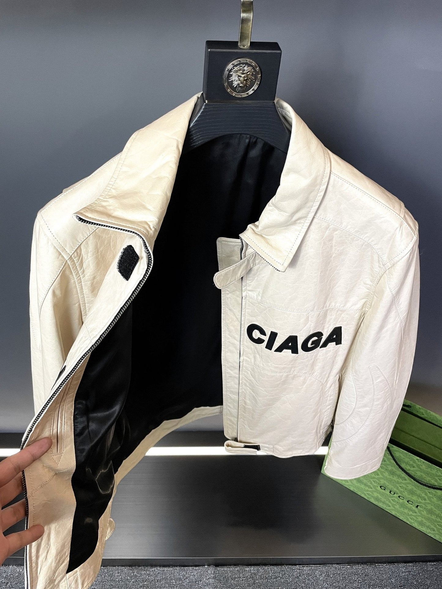 「#1909」Balenciaga Paris catwalk style biker leather jacket