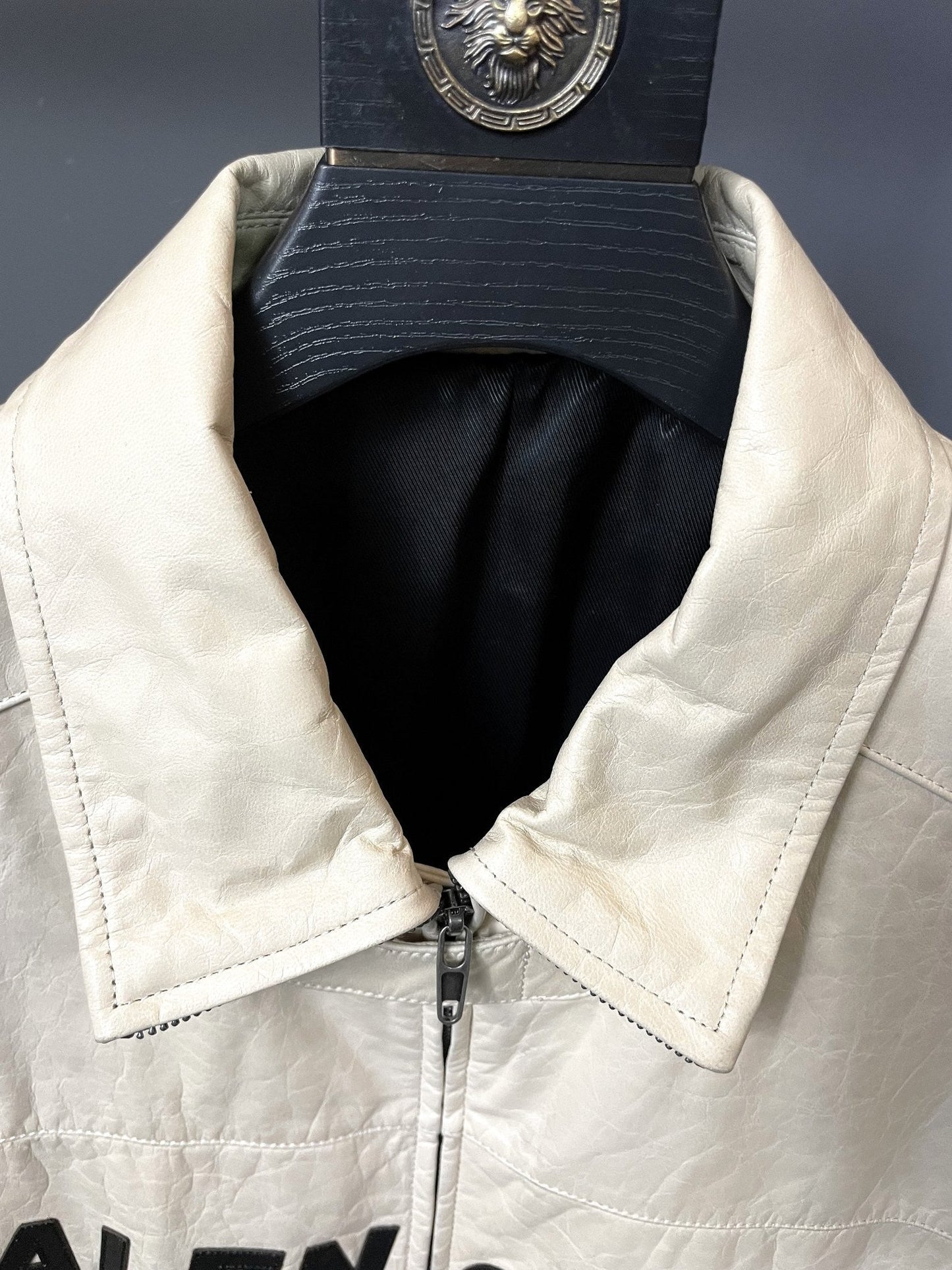 「#1909」Balenciaga Paris catwalk style biker leather jacket
