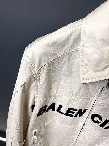 「#1909」Balenciaga Paris catwalk style biker leather jacket
