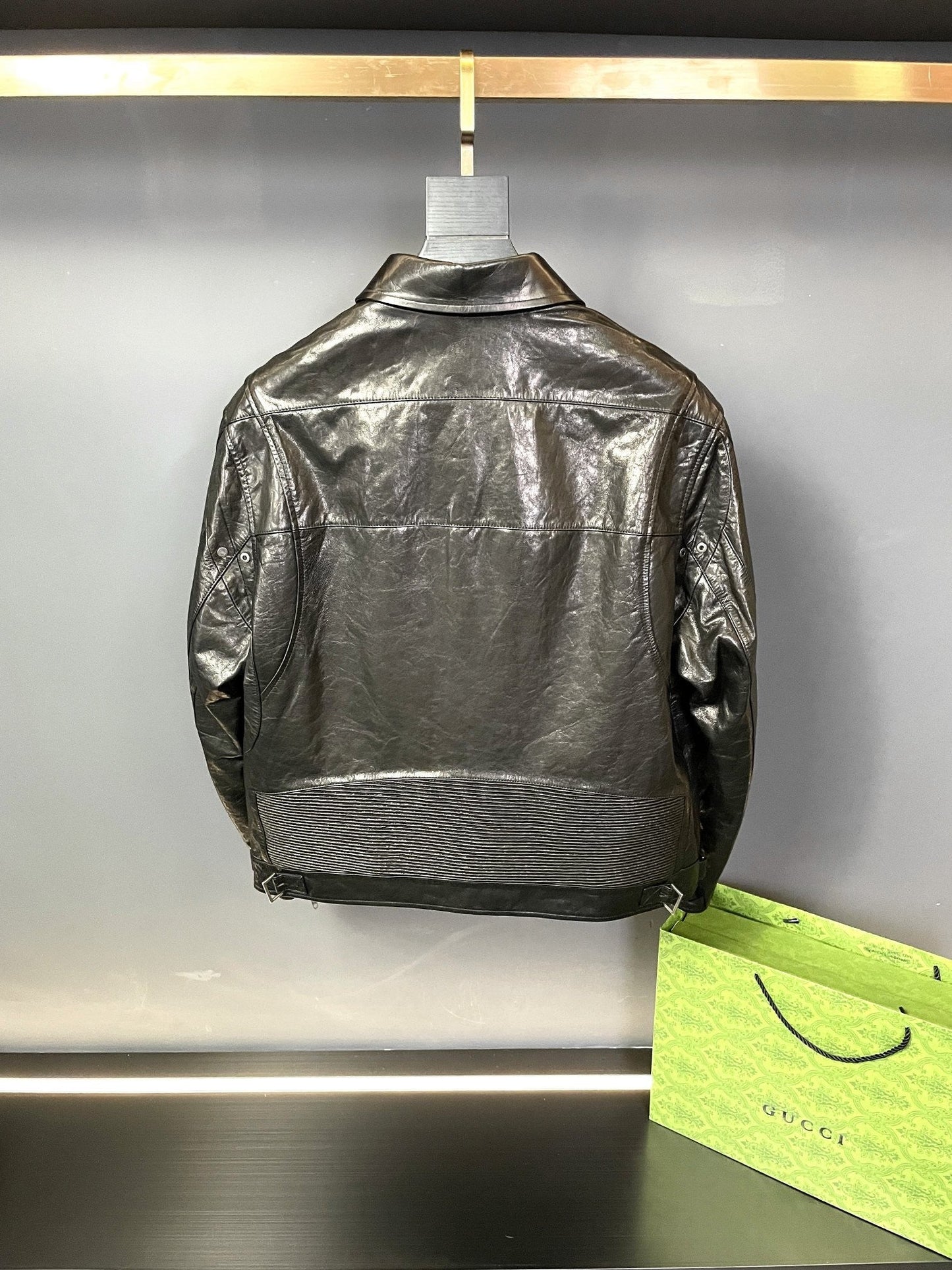 「#1910」Balenciaga Paris catwalk style biker leather jacket