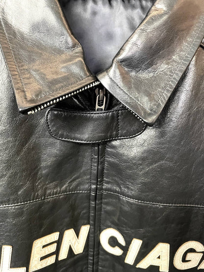 「#1910」Balenciaga Paris catwalk style biker leather jacket
