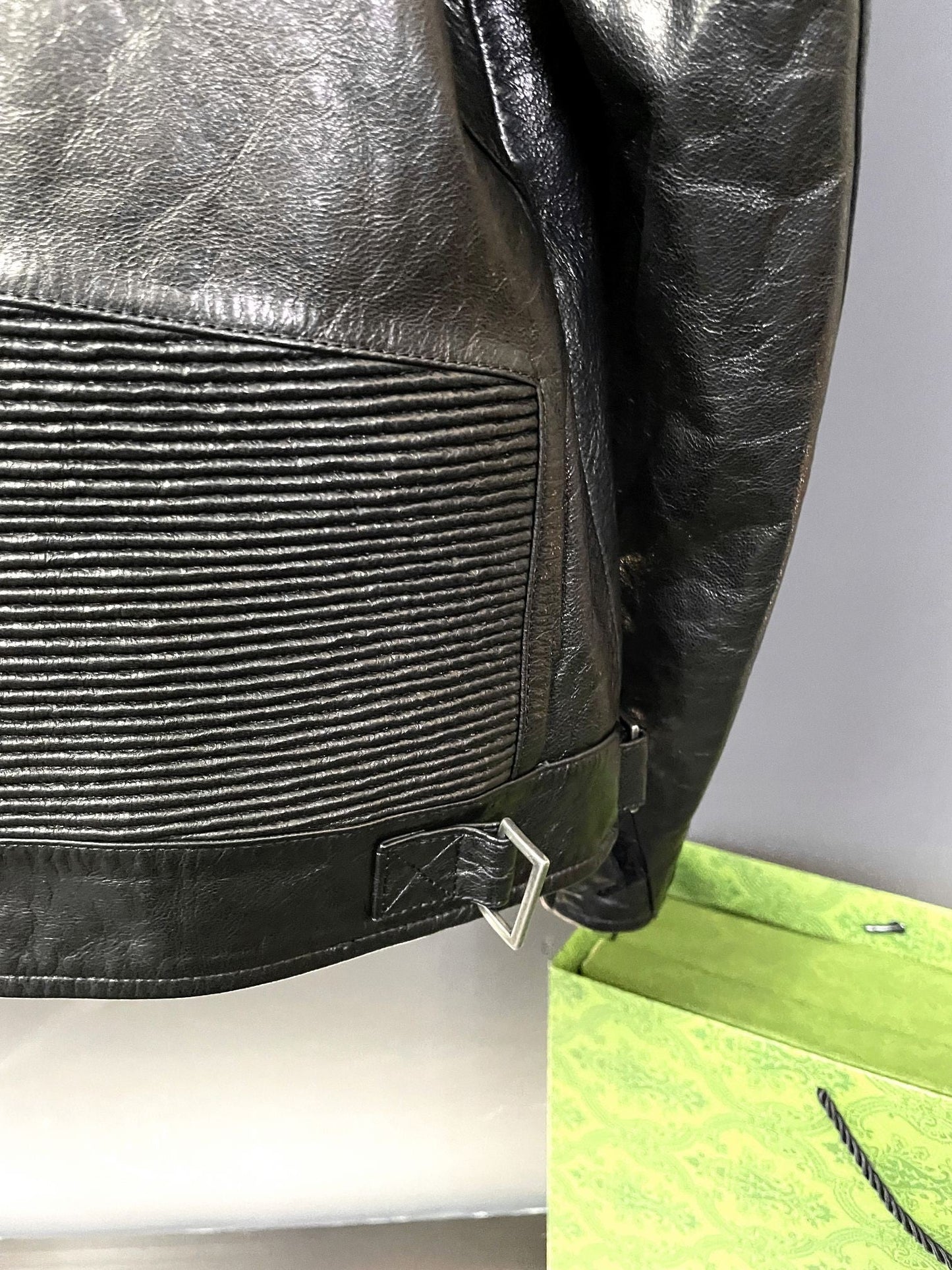 「#1910」Balenciaga Paris catwalk style biker leather jacket