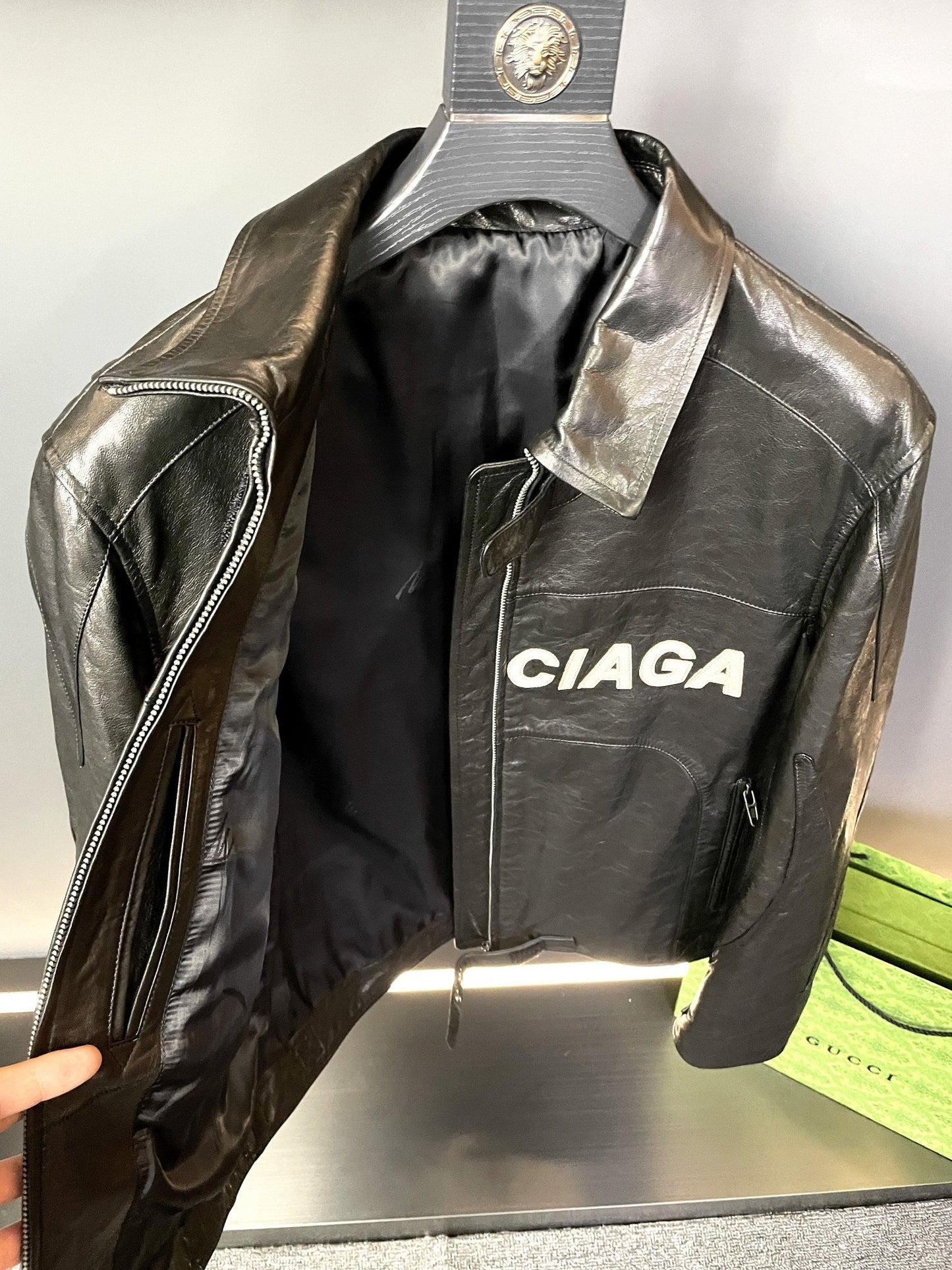 「#1910」Balenciaga Paris catwalk style biker leather jacket