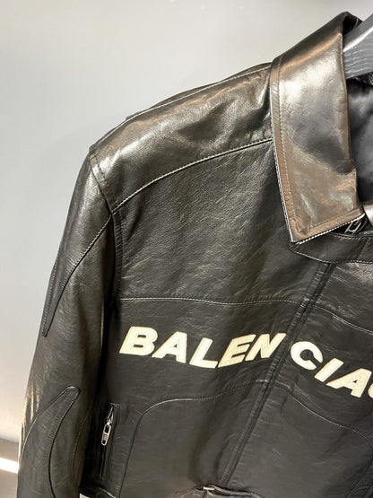 「#1910」Balenciaga Paris catwalk style biker leather jacket